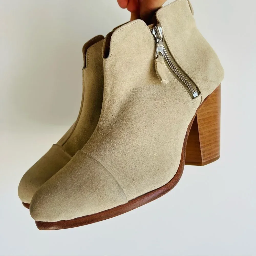 Rag & Bone Margot Leather Ankle Boots in Champagne Size 39.5